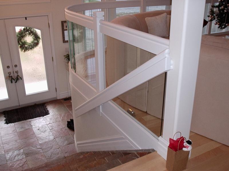 Straight Stairs Glass Panels Gallery Roes Stair Corp